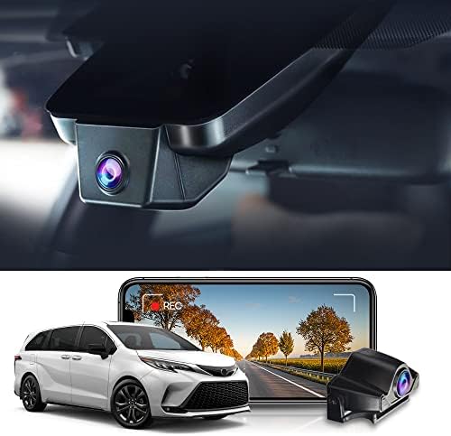 FRONTAÇÃO FITCAMX 2160P e traseira da câmera de traço 1080p Adequada para Toyota Sienna 2021 2022 2023 Le Limited XLE Platinum