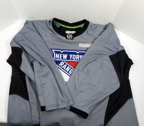 O jogo do New York Rangers usou Jersey de Prática Gray Reebok NHL 58 DP31297 - Jogo usado NHL Jerseys