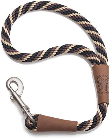 Mendota Pet Traffic Leash - Curto Cão Líder - Feito nos EUA - Black, 1/2 em x 16 em