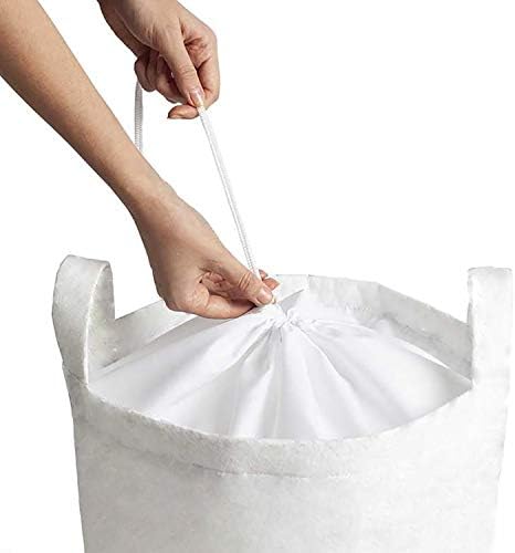 Bolsa de lavanderia neutra de Ambesonne, ilustração geométrica em movimento de formas em tons contrastantes de arte abstrata, cesta de cesto com alças fechamento de cordão para lavanderias, 13 x 19, cinza pálido e branco