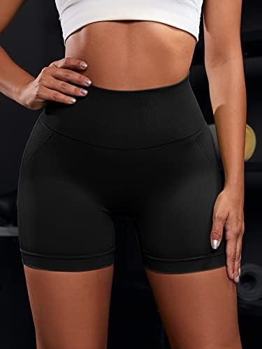 Shorts de treino de 3 peças de 3 peças para mulheres, sem costura, levantamento de ginástica de cintura alta ginástica com calças