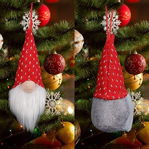 Wnn Christmas Gnomos Decorações Ornamentos, 8 Pack Gnomos artesanais Decorações de árvore de Natal Plexh, pendurando ornamentos