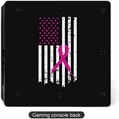 Faixa de mama de fita rosa bandeira de conscientização do pvc adesivo adesivo de pele para protetor de pele para PS4 Pro/PS4 Slim Controller