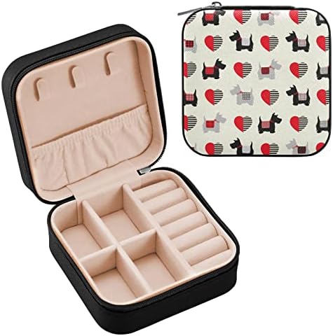 Umbiriko Dog Heart Animal Small Jewelry Box, Jóias portáteis de viagem para anel, pendente, brinco, colar, caixa de