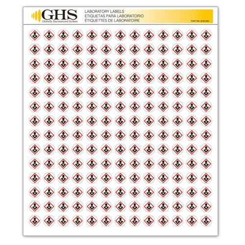 GHS - GHS1230 GHS/HAZCOM 2012: Rótulo de pictograma da classe de risco, perigo para a saúde, 1/2 cada
