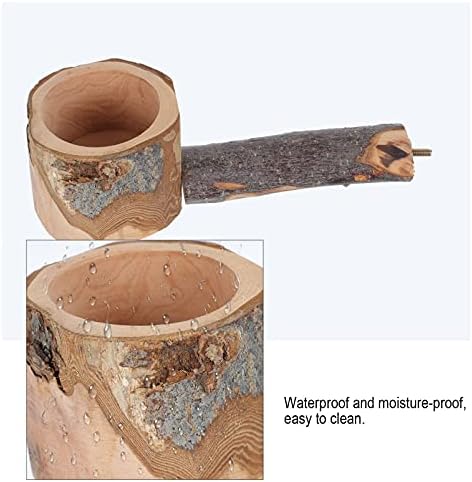 Pássaro de madeira genérica Bircador de pássaro Papagaio água comendo copo de copo de madeira poleiro de pássaro Acessórios