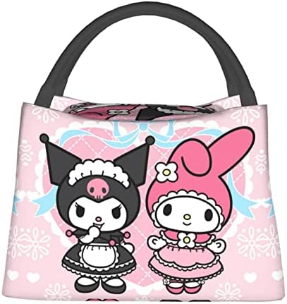 Koiidisa Anime Kawaii Lancheira Lunchagem Isolada portátil para Mulheres Crianças Meninas Meninas Escola Adulto Bento Cooler Lancheira