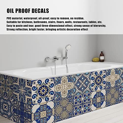 Decalques de parede, decoração artística estilo marroquino Óleo impermeável Backsplash adesivos de azulejo fácil