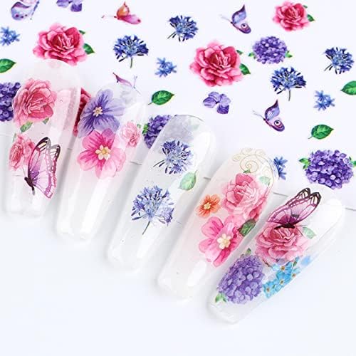 Decalques de adesivos de flores Decalques 3d Auto -adesivo Colorido Spring Blossoms