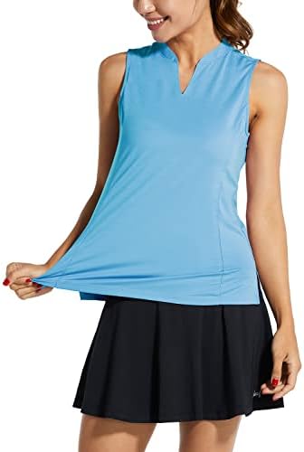 Baleaf Women's Women's sem mangas camisas de tênis de golfe