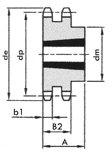 2062TL28.2517BSW METRIC AMÉTRICO LOCK RECOLHA 2517 BRUCA BUSHA METRICA, para a corrente ISO 12B-2, 28 dentes, 178,3 mm