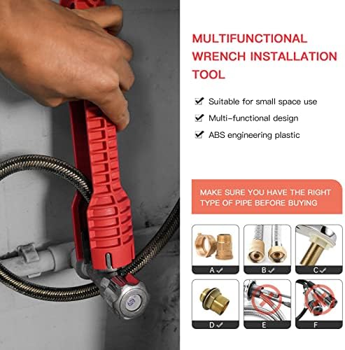 Instalador de torneira de pia Yinrikom 8 em 1, chave de torneira multifuncional, ferramenta de instalação de encanamento usada para