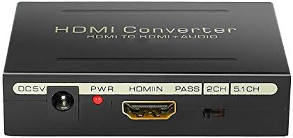 Damohony 1080p Splitter de extrator de áudio HDMI, conversor de extrator HDMI para HDMI + Toslink óptico SPDIF + RCA L/R Estéreo Audio Audio, Saídas analógicas estéreo