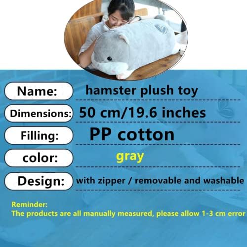 Travesseiro corporal de pelúcia de pelúcia de hamster -travesseiros de travesseiro super macio de hamster de pelúcia