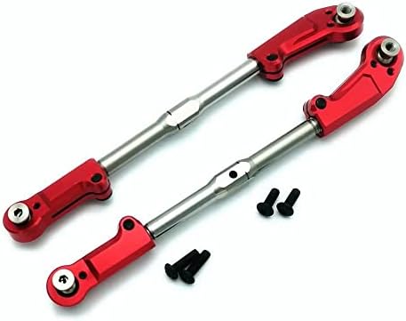 Aço inoxidável Ajuste o link de direção do bastão de aço ajustável com extremidades de alumínio Red para Arrma 1/8 Kraton