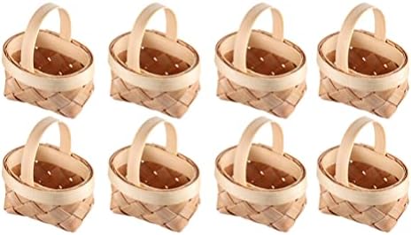 Toyvian Bulk Candy Mini tecidos cestas em massa 8pcs mini cestas de tecido com alça de cestas de doces de casamento Mini favorecer recipientes de armazenamento Acessórios artesanais Mini piqueniques de cesta de piquené