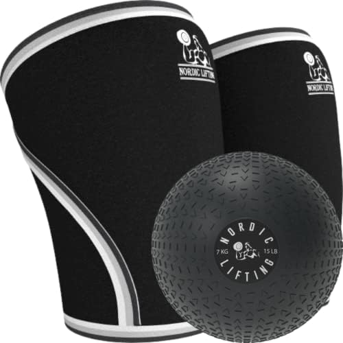 Mangas de joelho nórdicas xsmall pacote com bola slam 15 lb