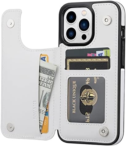 Caixa da carteira Joyaki Compatível com o iPhone 13 Pro 6.1 , capa de proteção esbelta com porta-cartas, caça de cartas