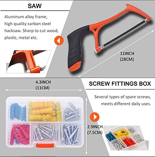 Kit de ferramentas de melhoria da casa de Colmax 102pcs, conjunto de ferramentas de reparo doméstico, com caixa de armazenamento