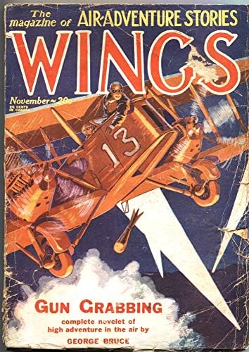 WTNGS-NOV 1928 FICTION HOUSE Pulp-Air Adventures-Biplane Bombing Capa