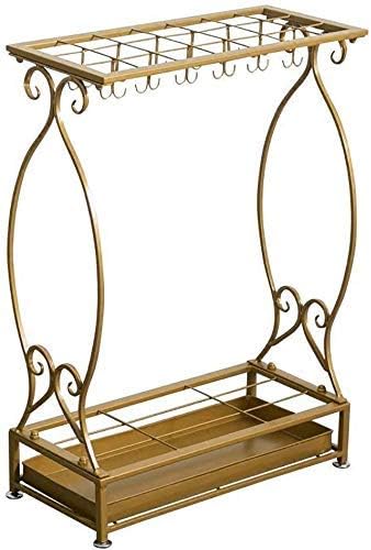 Neochy Umbrella Stand Witht Iron Hook Drip Bandeja quadrada Casa criativa Rack de armazenamento simples/pequeno