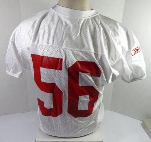 2010 San Francisco 49ers 56 Jogo emitiu White Practice Jersey L DP41205 - Jerseys de jogo NFL não assinado usada