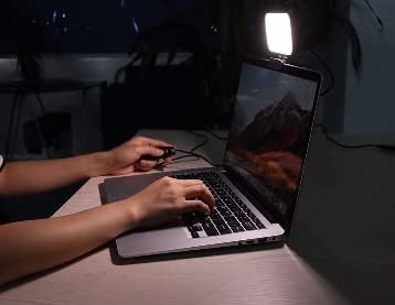 Luz de vídeo com 120 miçangas de lâmpada com clipe da frente e traseira para o escritório Luz de selfie para trabalho para trabalhar