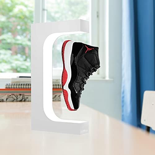 Satitating Shoe Display Magnetic Leaker Stand com luz LED, girando o suporte flutuante para colecionadores de colecionadores de sapatos