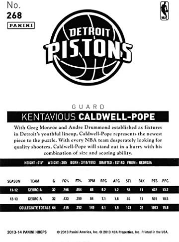 Detroit Pistons 2013 2014 Hoops Factory Sealed Team Set com cartões novatos de Kentavious Caldwell Pope, Tony Mitchell e Peyton Siva