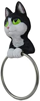 DWK parede pendurada em preto e branco smoking gato decorativo redondo toalheiro | Acessórios para o banheiro Hand