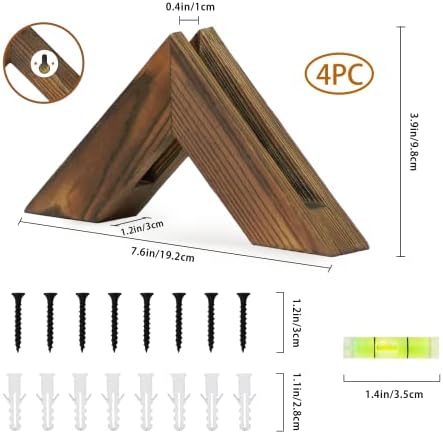 MSOEsticC.DL 4 Pacote de madeira Pacote de madeira Montador de parede de vinil, triangle Vinyl Record Stand, prateleira multifuncional