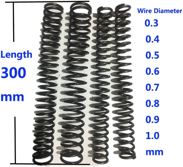 1pcs comprimento da mola de 300 mm diâmetro 0,3/0,4/0,5/0,6/0,7/0,8/0,9/1 mm do tipo y mola de compressão 65 Mola de pressão