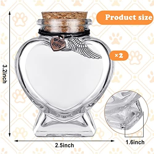 EAASTY 2 Sets Memorial Bottle for Pet Hair, Pet Fur Memorial Fursake