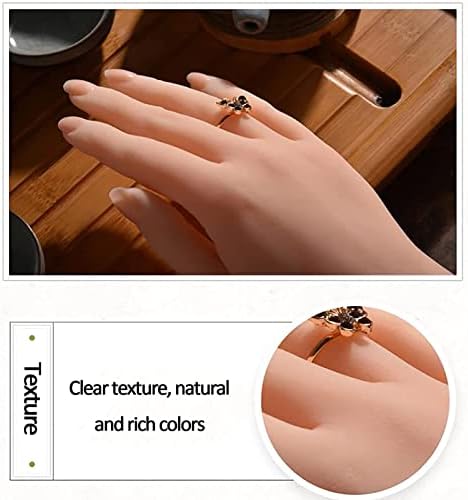 EKJNFDK PRÁTICA SOFT MENINA MULHERES Mãos de silicone flexíveis Manicure Ferramentas de manicure - os dedos podem ser dobrados - reutilizáveis, convenientes para uso, par