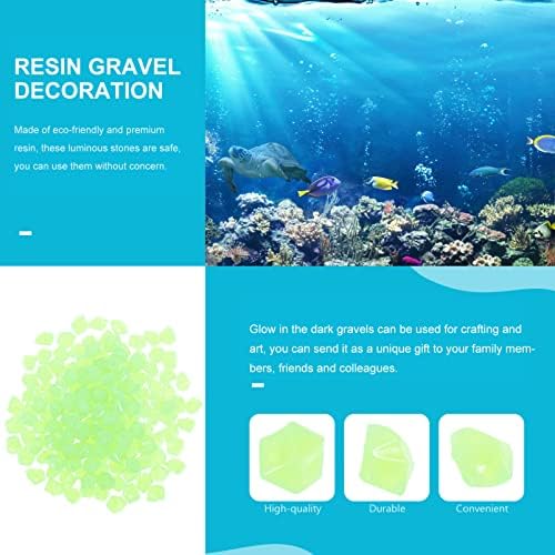 AMOSFUN 400 PCs Green Aquário de aquário verde decorativo de vidro de vidro rochas de rio Pedra de seixos decorativos para pedras