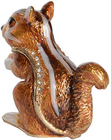 Jiaheyou Chipmunk Handmade Jewelned Metal esmalte de bugiganga caixa de jóias de jóias de decoração de animais presentes criativos