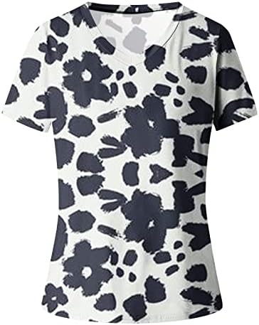 Túdos de túnica de manga de trompete na moda para mulheres com tumores de 3/4 de manga V camisa sólida camisa sólida camisetas da
