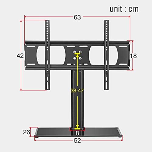 Montagem da TV, tabela de TV de mesa com estampagem e painel de formação de uma peça, base de TV de ajuste de altura de três níveis, se encaixa nas TVs de 37-55 polegadas