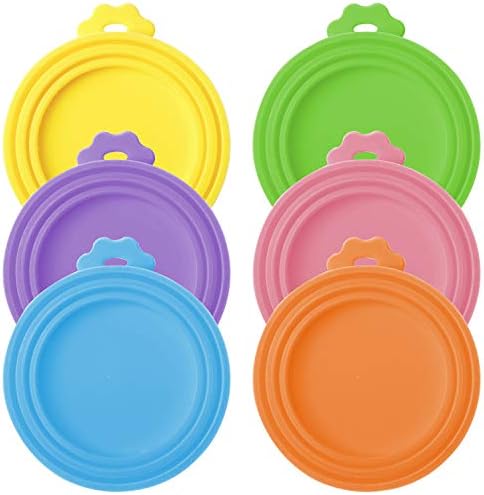 LIDS LIDS ALIMENTOS DE PET CAN, 6 peças Universal BPA Free Silicone Can Capas Capas para comida de cachorro e gato, pode -se