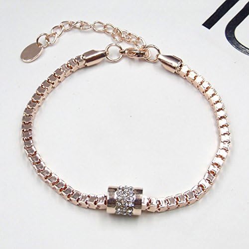 Phitak Shop New Women's Shornestone Rose Gold Batal Bracelet Banglet Bangle Jóias Trendy