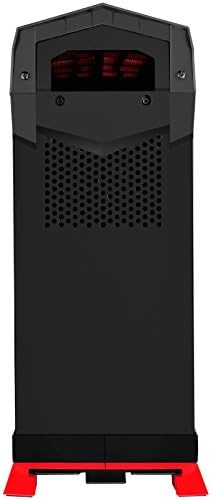 Caso da torre ATX da tecnologia Silverstone, rotação da placa-mãe de 90 graus com janela, preto e vermelho CS-RVX01BR-W