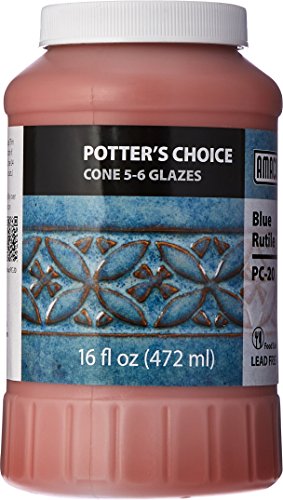 Glaze de Choice AMACO Potters, PC -20 Azul Rutile, 1 Pint - 35401D