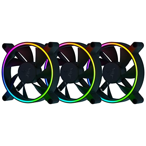 Razer Kunai Hydraulic 120mm Argb PC Fan: Quiet e poderoso Argb Fãs - Suporte ao controlador de fãs PWM e Connect até 8 fãs