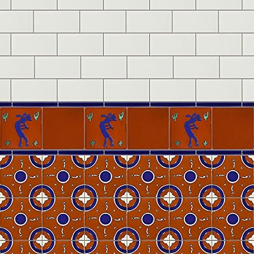 Caixa de 90-4¼ x 4¼ Kokopelli Nacar - Talavera México Tiles de cerâmica