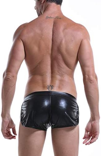 Boxeadores para homens de couro de couro imitação imitação sexy calça de laca sexy cueca cuecas de roupas íntimas masculinas para