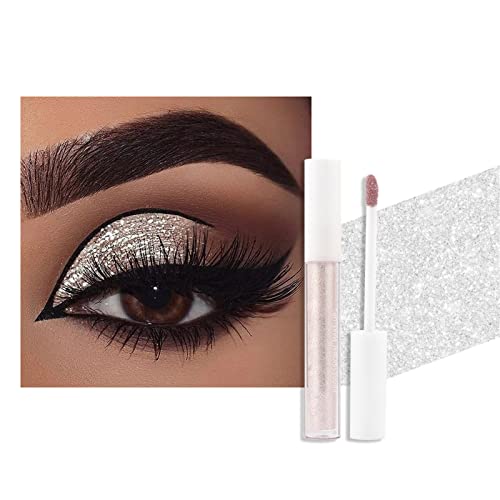 NPKGVia 10 Cores Glitter Glitter Eyeshadow olho glitter metálico parece impermeável d'água duradoura seca rápida kits de