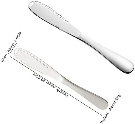 Rasfihip 2 pedaços de aço inoxidável prata faca de manteiga profissional 3 em 1 faca de arame multifuncional para arame de manteiga