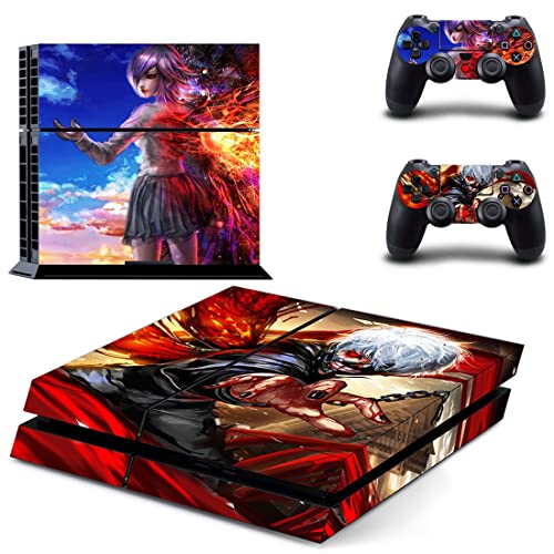 Anime Tokyo Touka Kaneki Ken Ghoul Rize PS4 ou Ps5 Skin Skin para PlayStation 4 ou 5 Console e 2 Controladores Decalque Vinil V13669