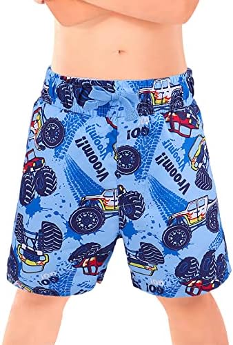 Estamico Boys 'Quick Dry Swim Swim Princied Board shorts com bolsos