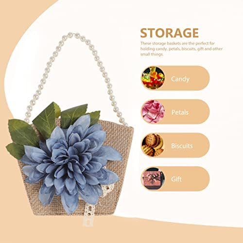 ABAODAM Wicker Storage Storage Wedding Flora cesta de cesto de armazenamento de armazenamento cesto de cesta de pérolas de